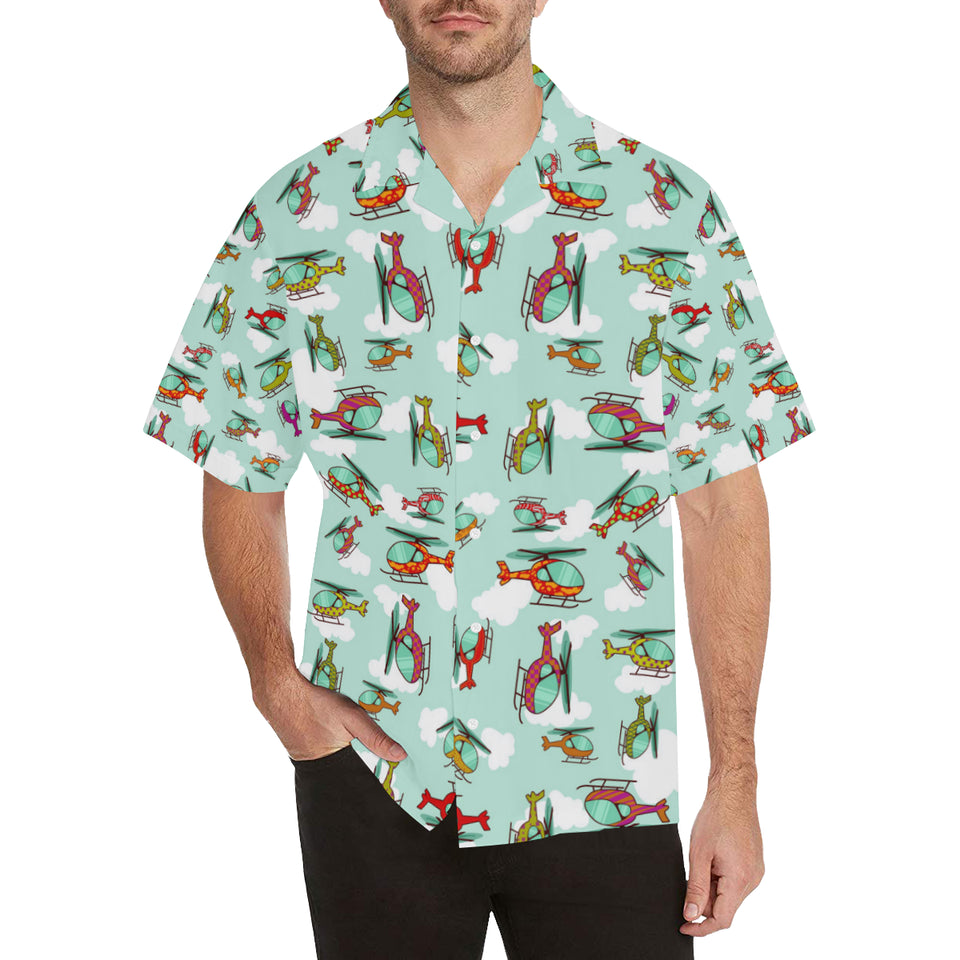 Helicopter design pattern Men's All Over Print Hawaiian Shirt