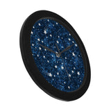Night sky star pattern Elegant Black Wall Clock