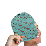 Dachshund decorative background All Over Print Snapback Cap