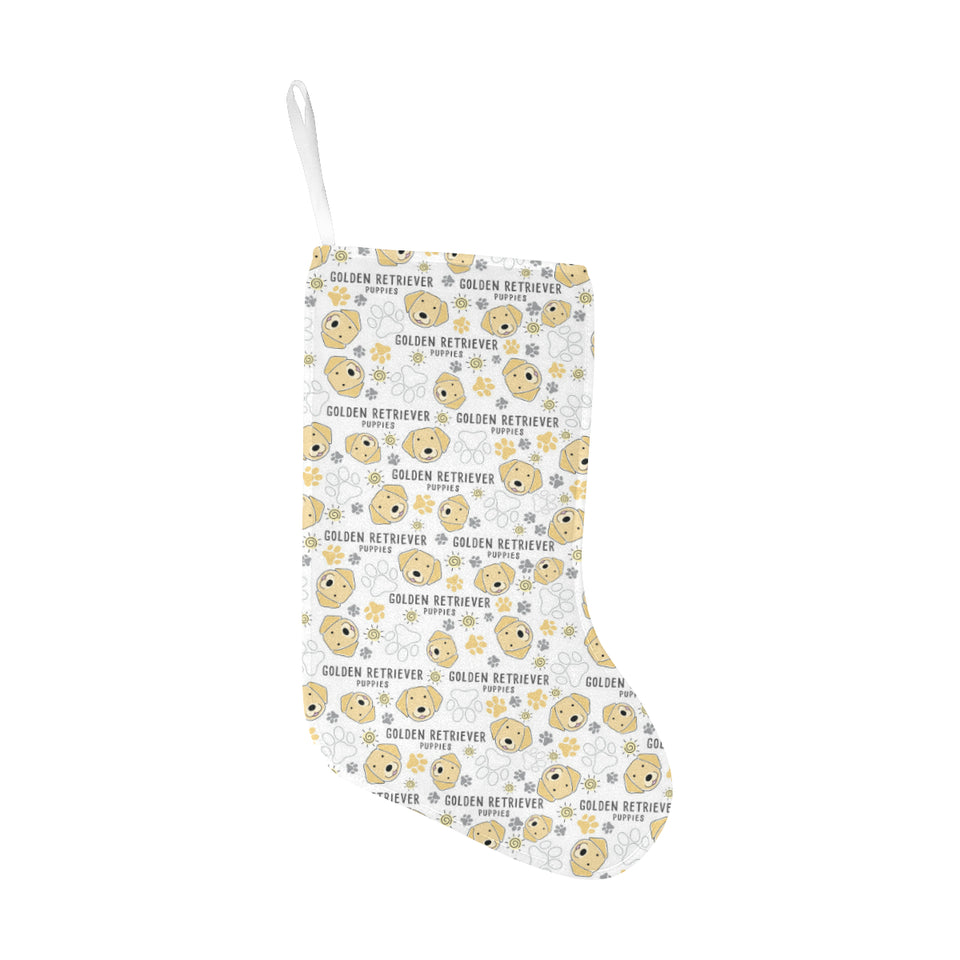 Golden Retriever Pattern Print Design 04 Christmas Stocking
