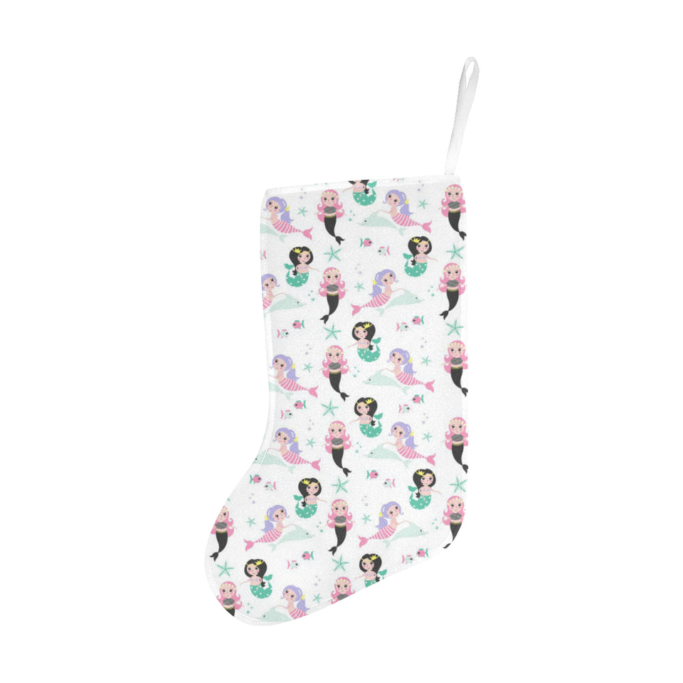 cute mermaid dolphin fish starfish pattern Christmas Stocking