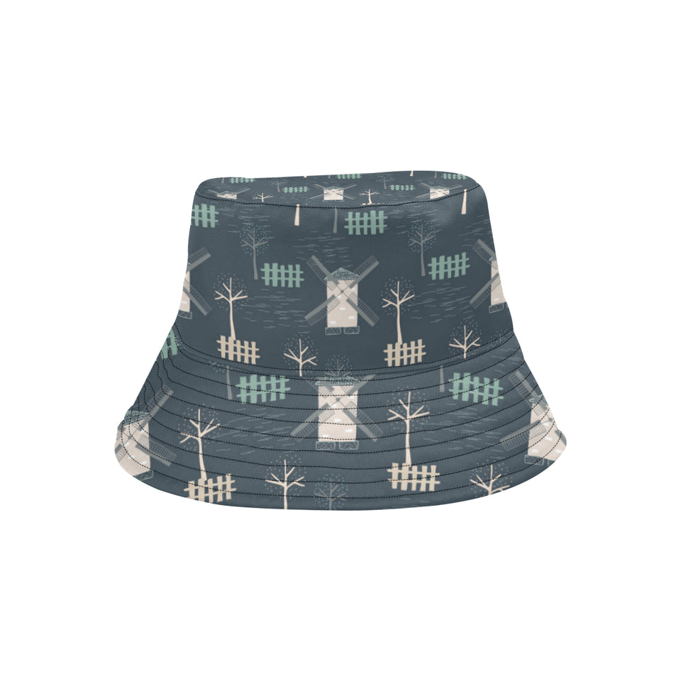 windmill tree pattern Unisex Bucket Hat