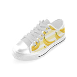 Banana pattern blackground Men's Low Top Shoes White