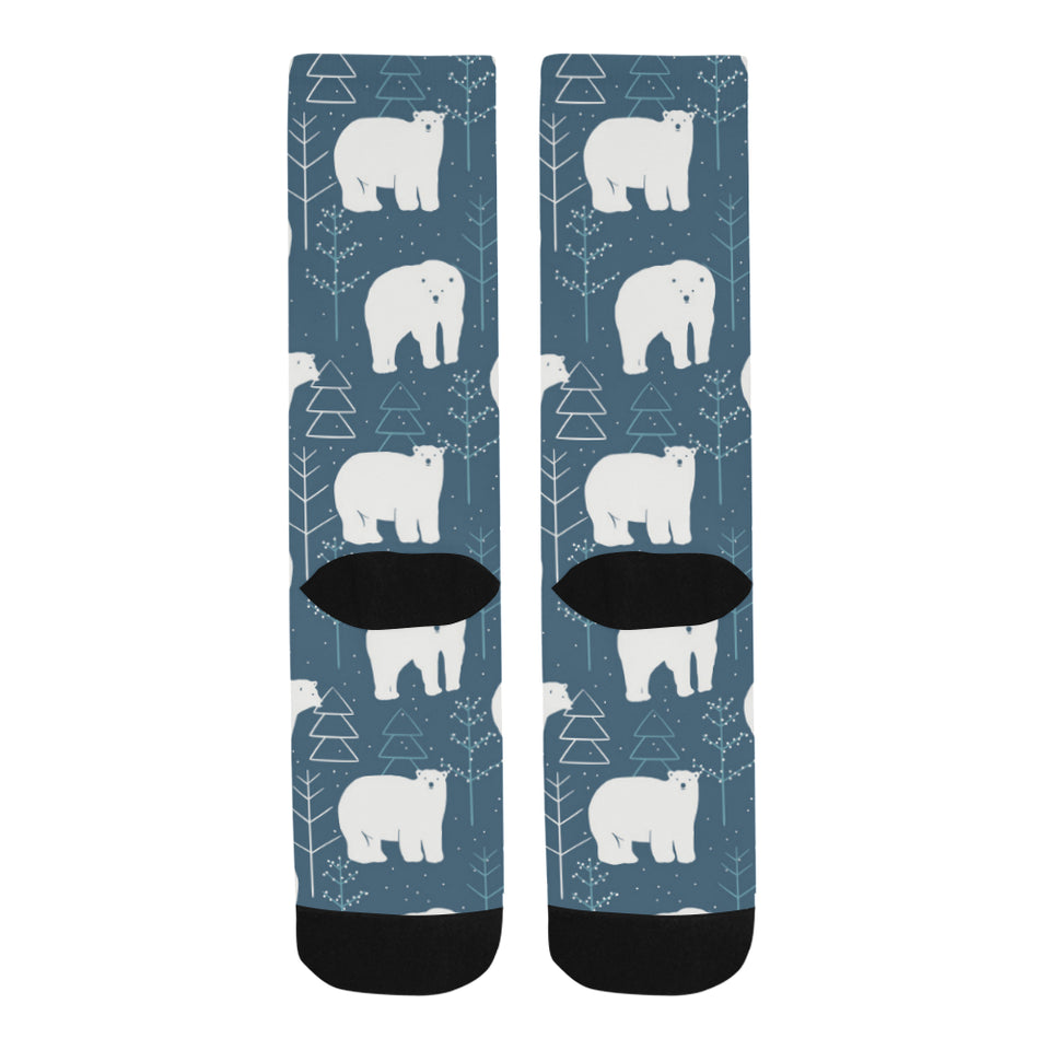 polar bear mother her child pattern Crew Socks