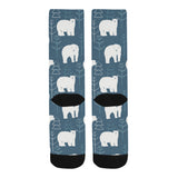 polar bear mother her child pattern Crew Socks