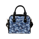 Blue camouflage pattern Shoulder Handbag