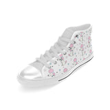 Cute poodle dog star pattern Men's High Top Canvas Shoes White