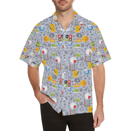 Math Pattern Print Design 04 Men's All Over Print Hawaiian Shirt (Model T58)