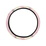 Japanese crane rose pattern Car Steering Wheel Cover