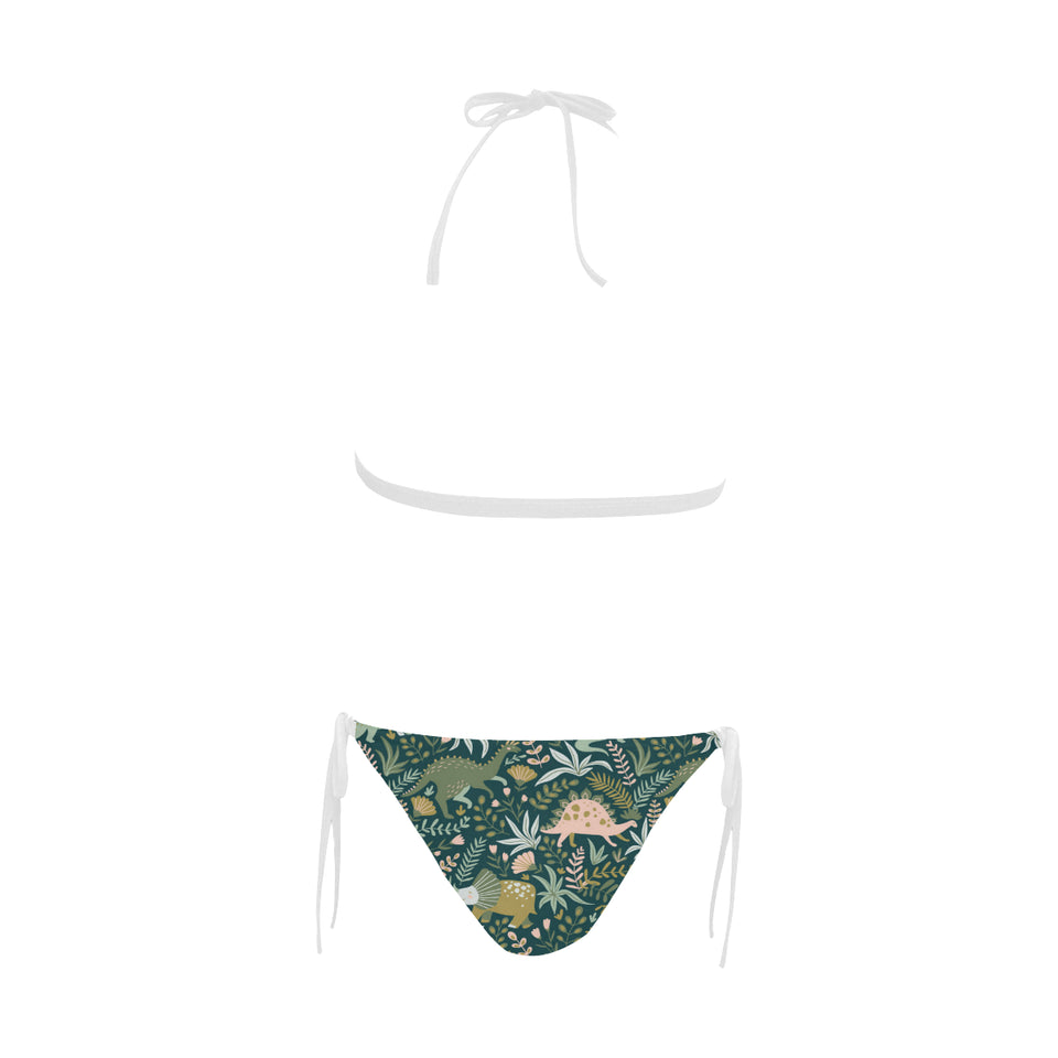 dinosaurs tropical leaves flower pattern Sexy Bikinis Two-Piece Swimsuits