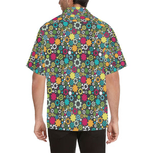 Gear Pattern Print Design 03 Men's All Over Print Hawaiian Shirt (Model T58)