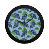 Watercolor grape pattern Elegant Black Wall Clock