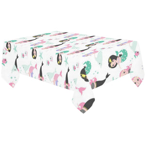 cute mermaid dolphin fish starfish pattern Tablecloth