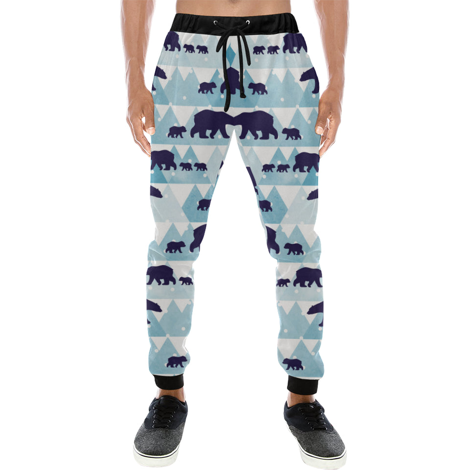 polar bear winter snow pattern Unisex Casual Sweatpants