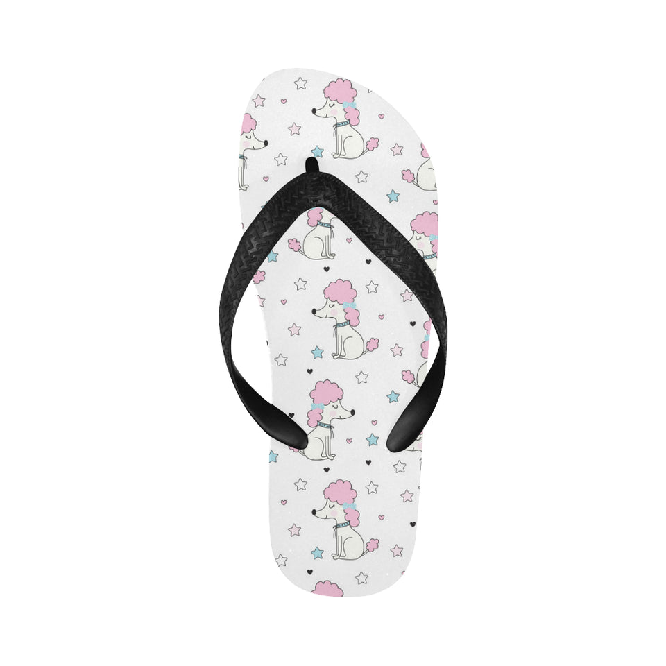 Cute poodle dog star pattern Unisex Flip Flops