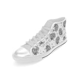 Hand drawn french fries pattern Men's High Top Canvas Shoes White