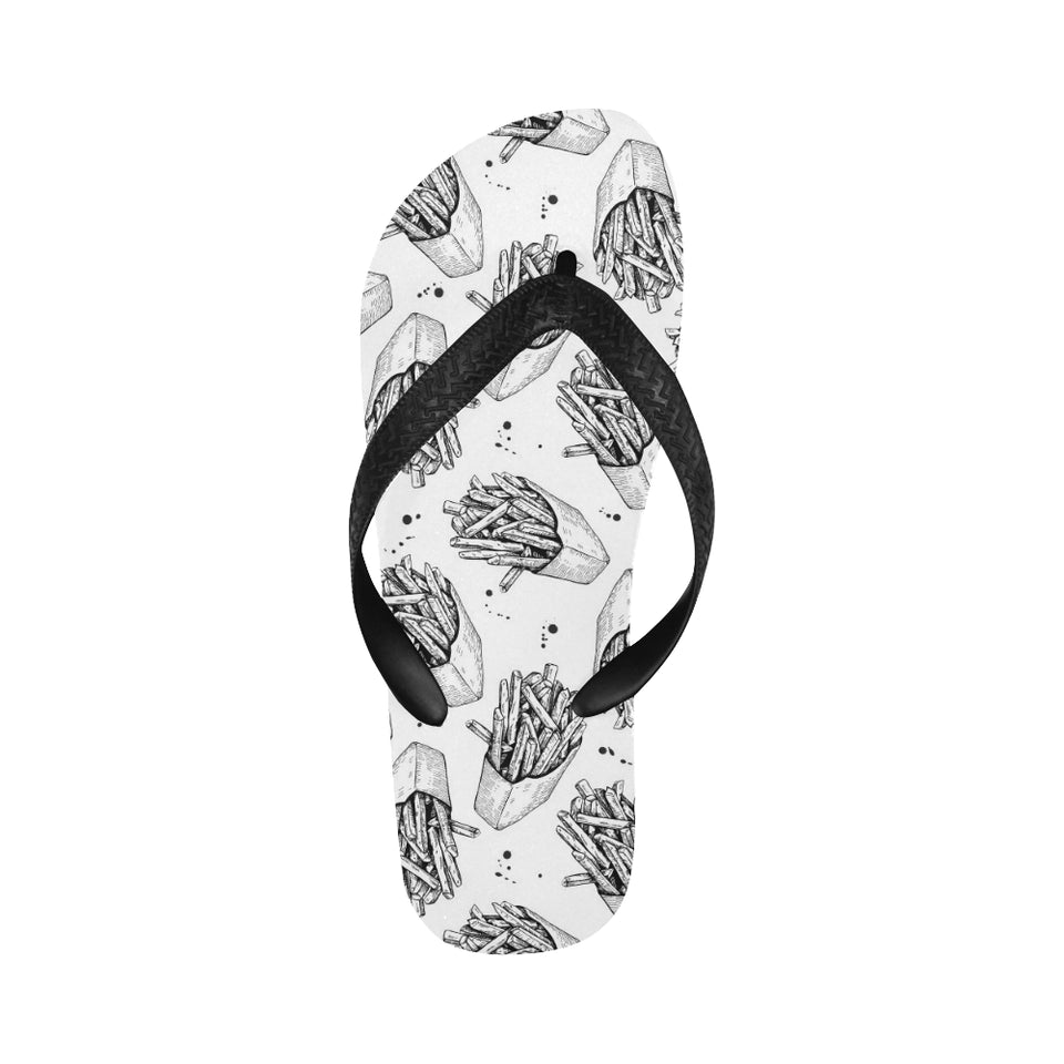 Hand drawn french fries pattern Unisex Flip Flops