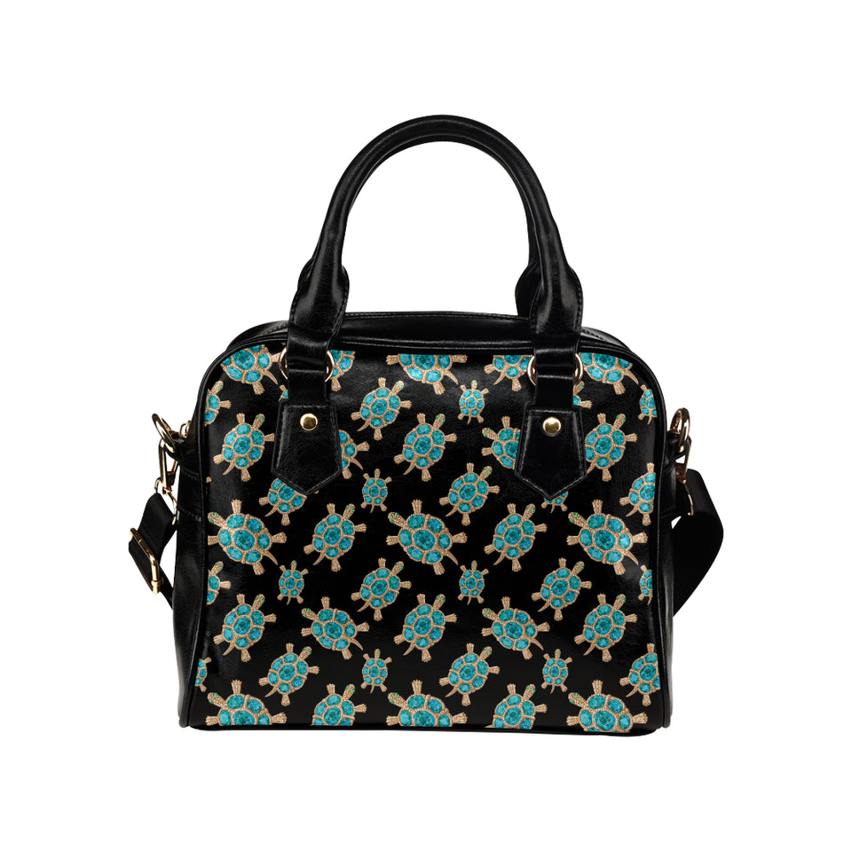 Sea turtle blue stone pattern Shoulder Handbag