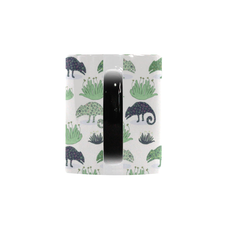 Chameleon lizard succulent plant pattern Morphing Mug Heat Changing Mug