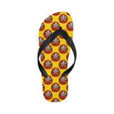 Daruma japanese wooden doll yellow background Unisex Flip Flops