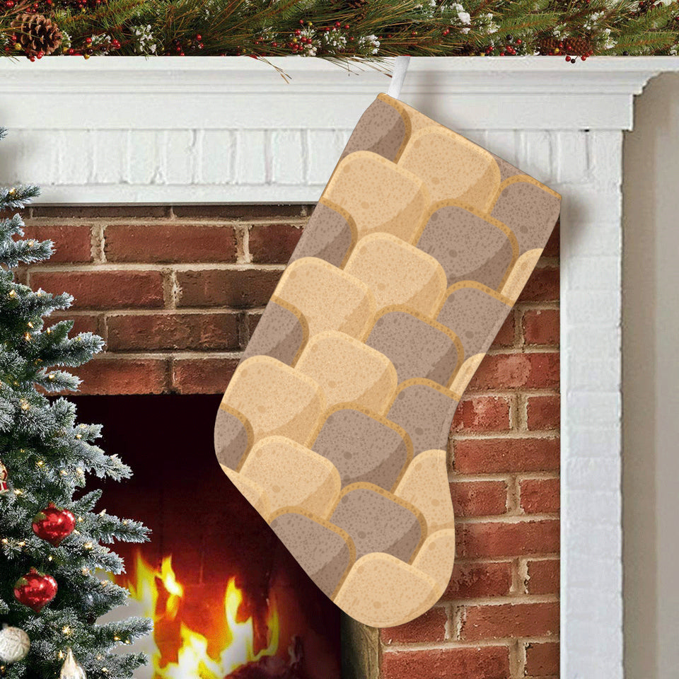 Bread Toast Pattern Print Design 04 Christmas Stocking