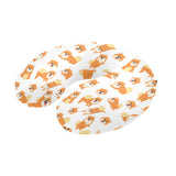 Brown pomeranian pattern U-Shaped Travel Neck Pillow