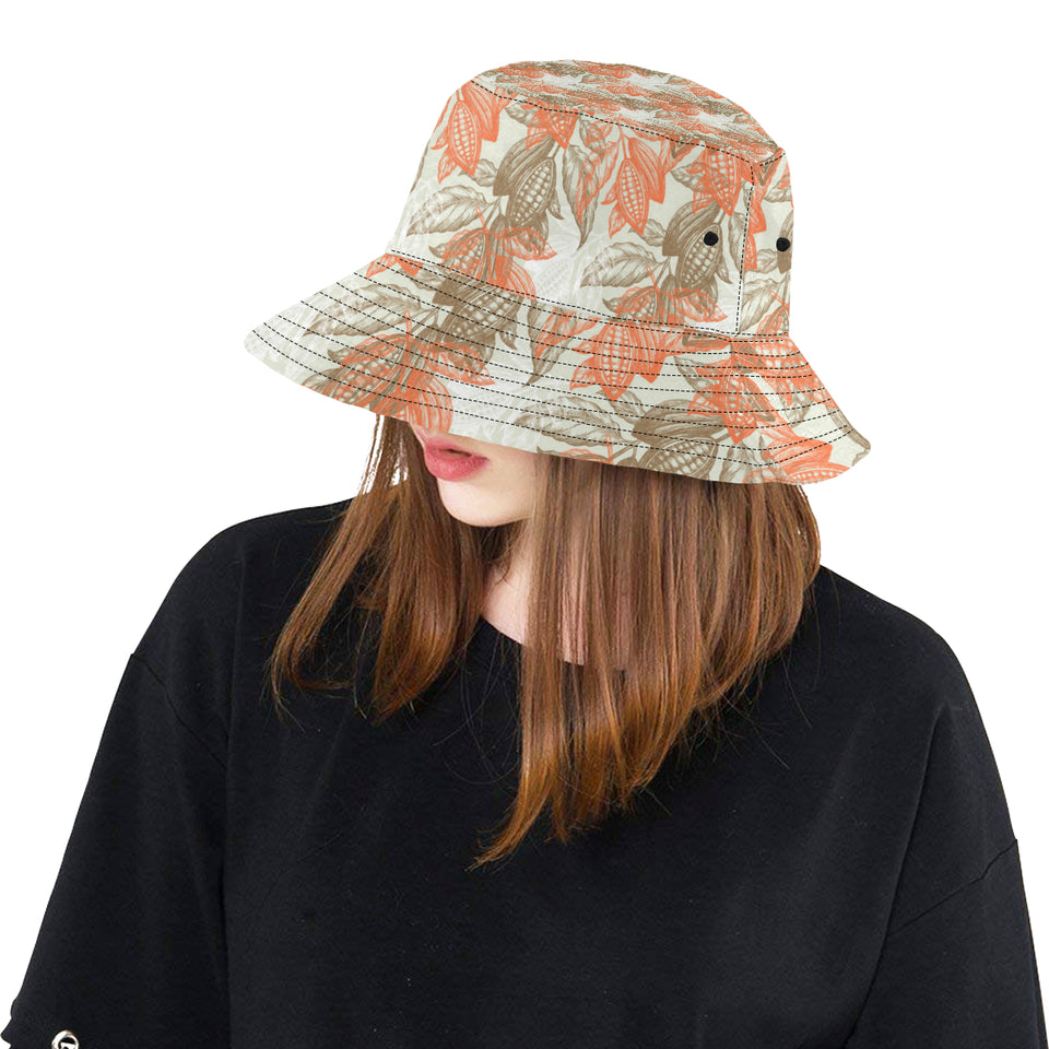 Cocoa beans Cocoa tree pattern Unisex Bucket Hat