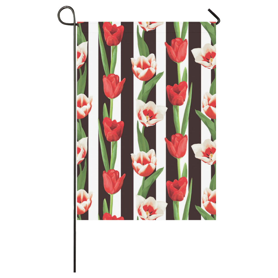 red and white tulips pattern House Flag Garden Flag