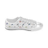 Cute helicopter star pattern Men's Low Top Canvas Shoes White