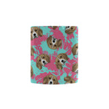 Beagle muzzles turquoise paint splashes pink patte Morphing Mug Heat Changing Mug