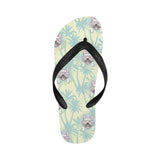 French bulldog hawaii blackground Unisex Flip Flops