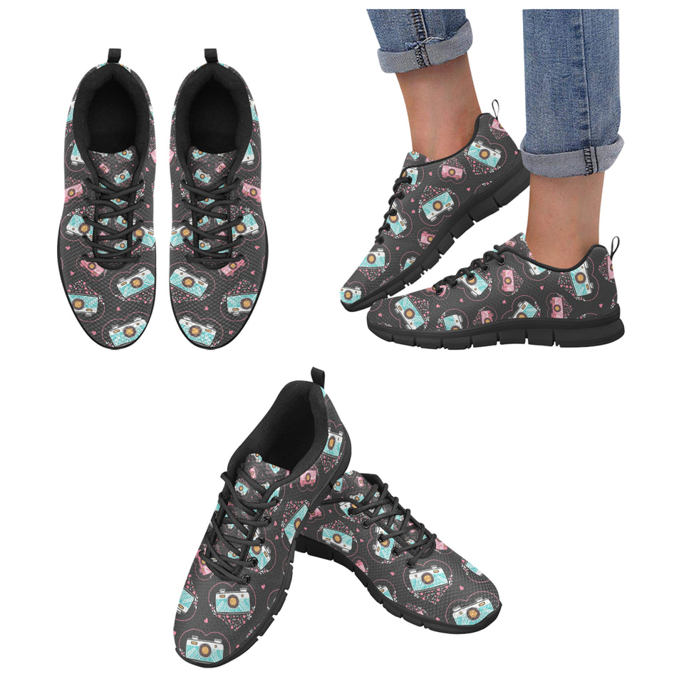 Camera Pattern Print Design 04 Women's Sneaker Shoes