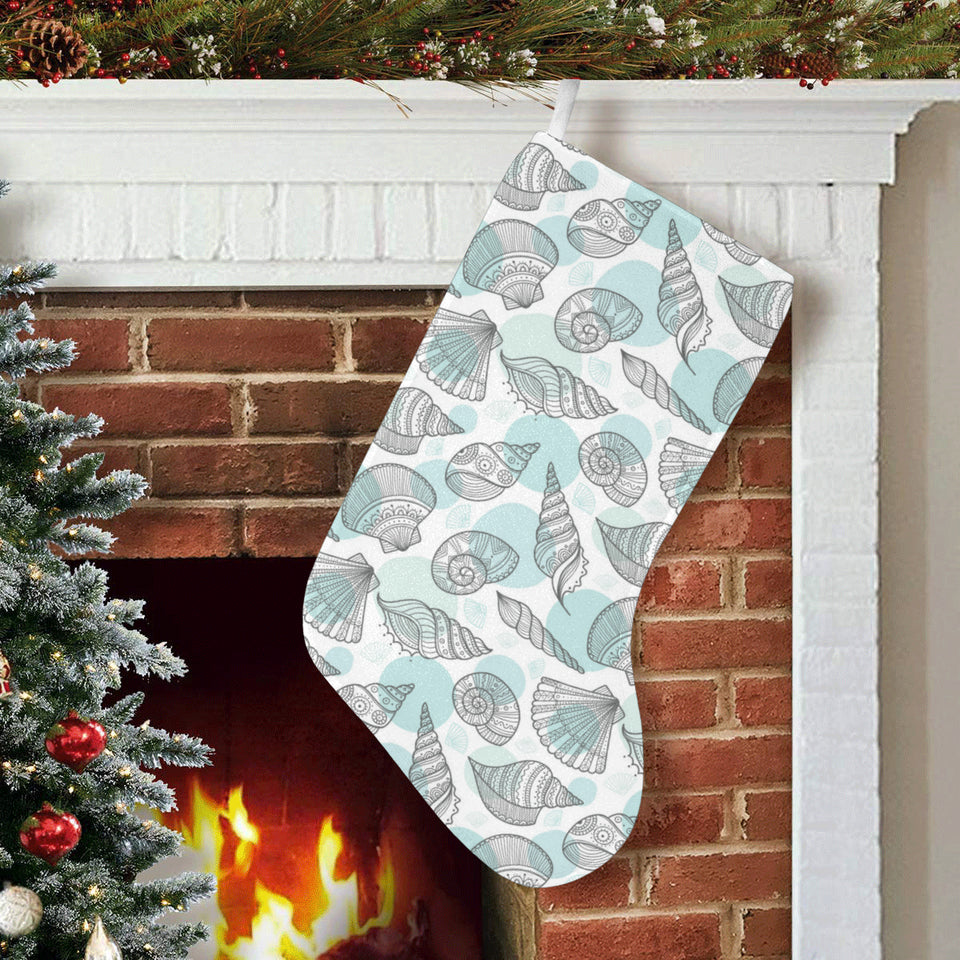 Shell polynesian tribal Christmas Stocking