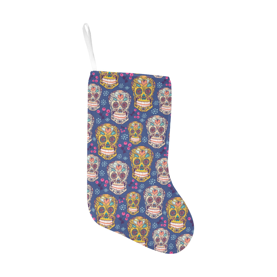Sugar skull flower pattern Christmas Stocking