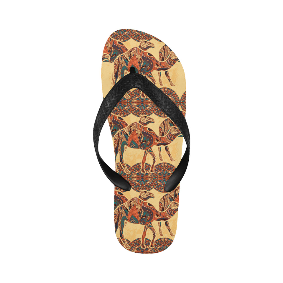 Camel polynesian tribal design pattern Unisex Flip Flops