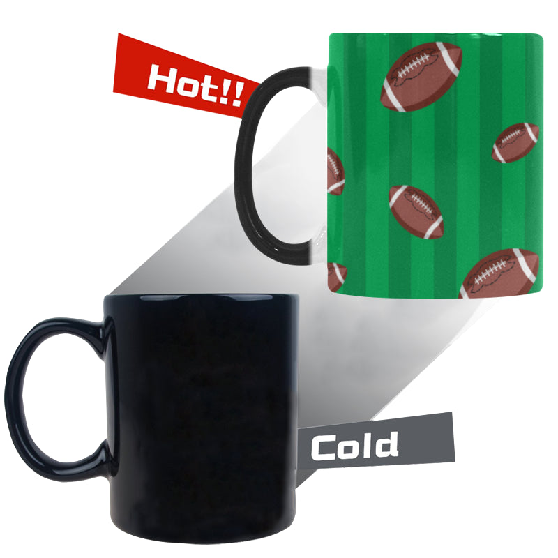 American football ball field background Morphing Mug Heat Changing Mug