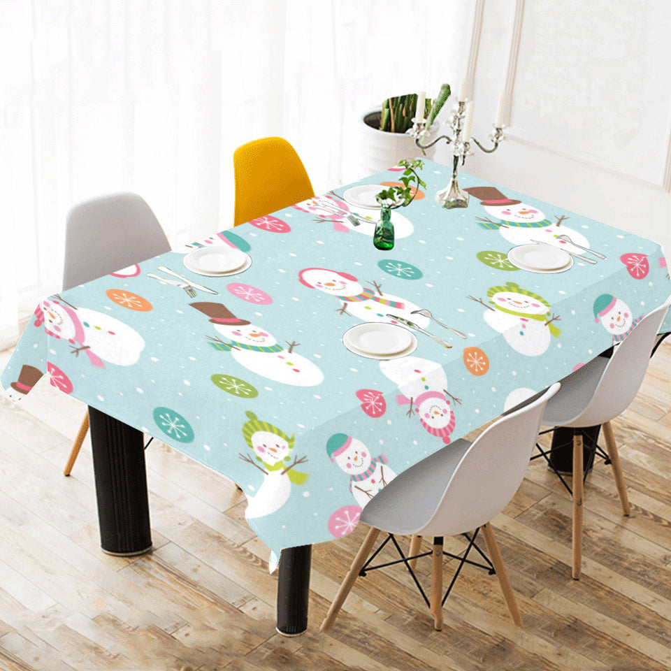 Cute snowman snowflake pattern Tablecloth