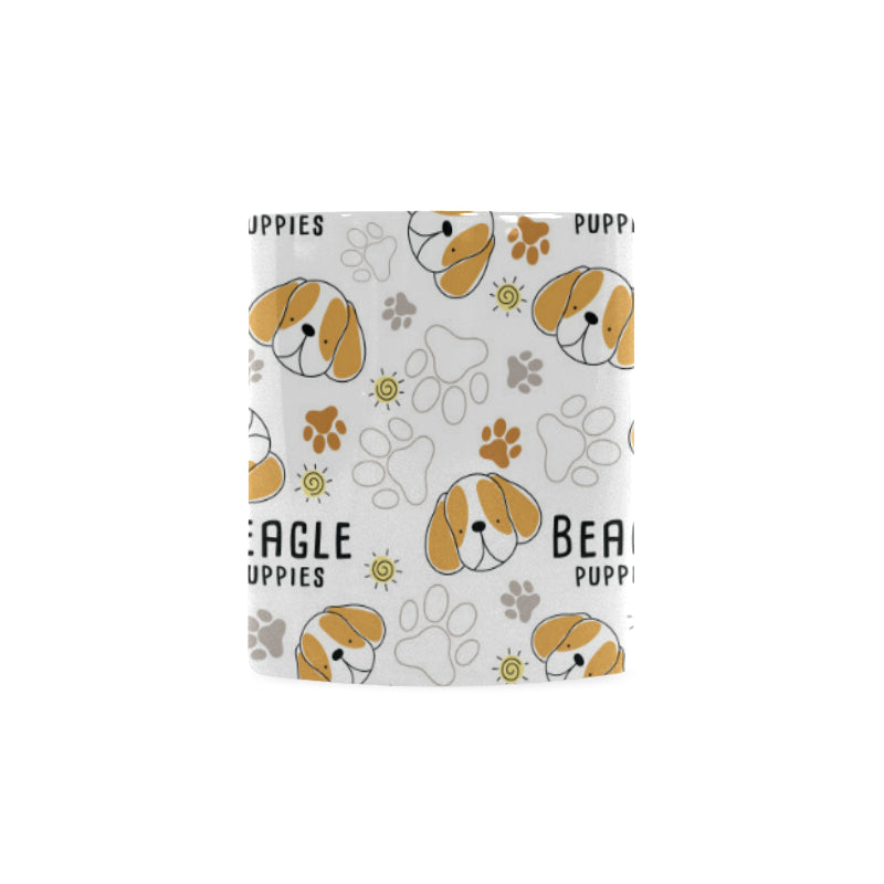 Cute beagle dog pattern background Classical White Mug (Fulfilled In US)