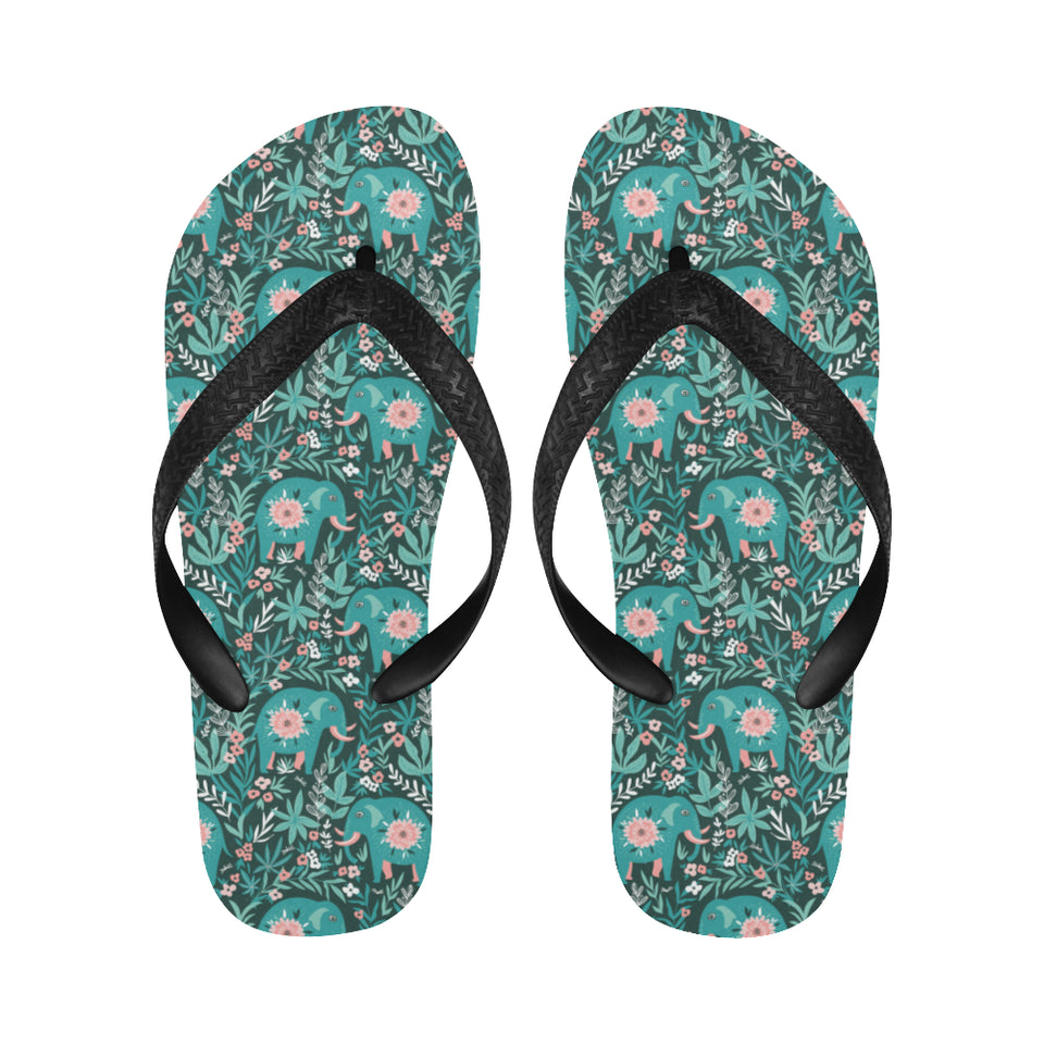 Elephants jungle pattern Unisex Flip Flops