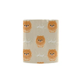 Cute brown pomeranian puppy on blue Morphing Mug Heat Changing Mug