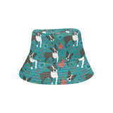 Boston terrier beautiful flower pattern Unisex Bucket Hat