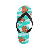 Octopuses sea wave background Unisex Flip Flops