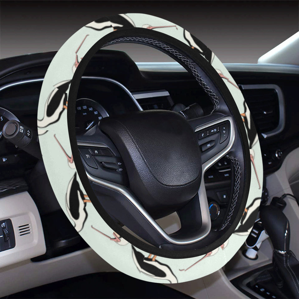 Pelican Pattern Print Design 02 Car Steering Wheel Cover