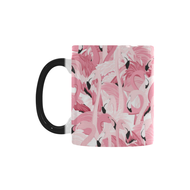 Pink flamingos pattern background Morphing Mug Heat Changing Mug