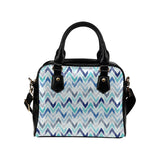 zigzag  chevron blue pattern Shoulder Handbag