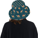 Camel pattern blue blackground Unisex Bucket Hat