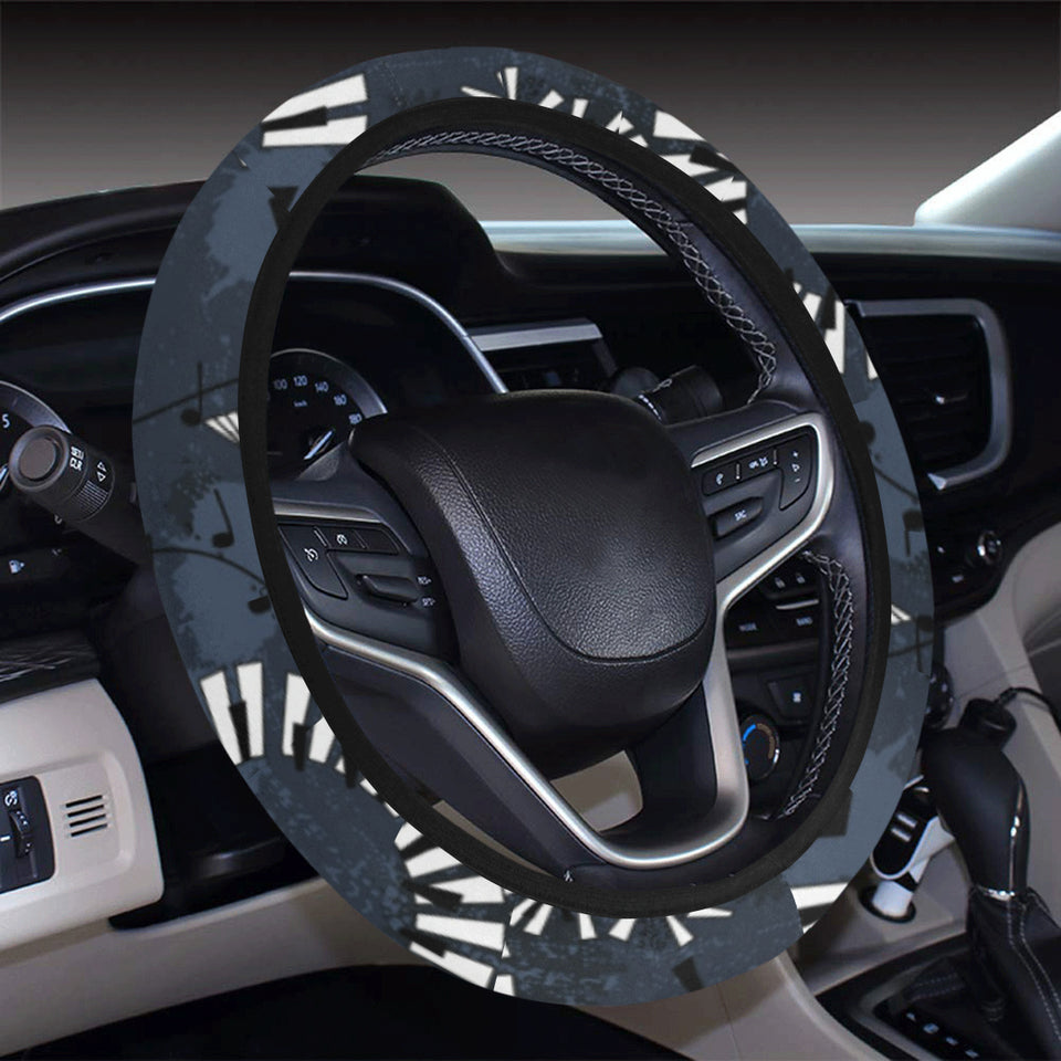 Piano Pattern Print Design 02 Car Steering Wheel Cover