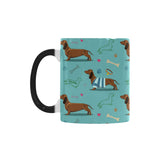 Dachshund decorative background Morphing Mug Heat Changing Mug