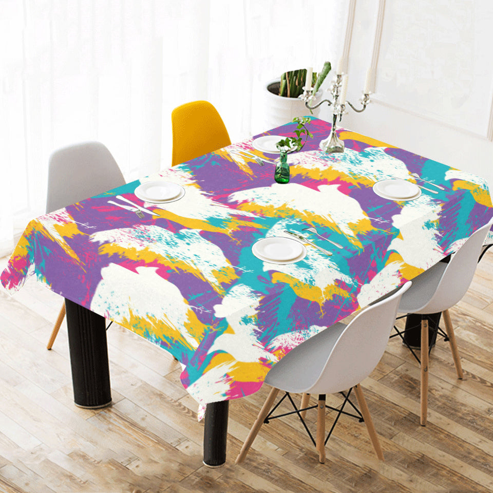 Colorful crow illustration pattern Tablecloth