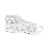Cute sea otters pattern Men's High Top Canvas Shoes White